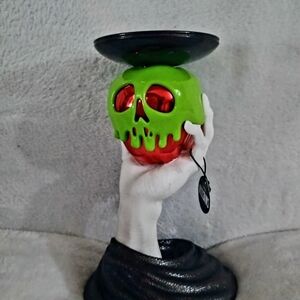 Bath & Body Works Green and Red Skull Candle Holder